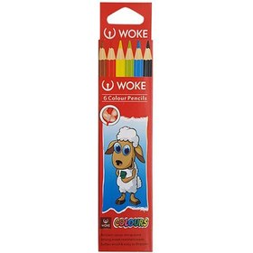 مداد رنگی 6 تایی مقوایی مارک وک